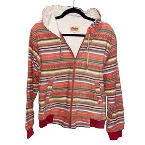 Indian Motorcycle Hoodie Womens Medium Aztec Southwestern Biker Full Zip Pockets